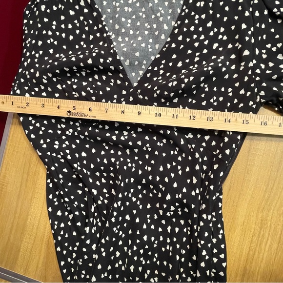 a new day Black and White heart pattern Midi Dress - Picture 4 of 7